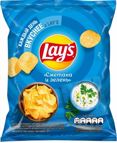 Чипсы Lays 70г. Сметана и зелень