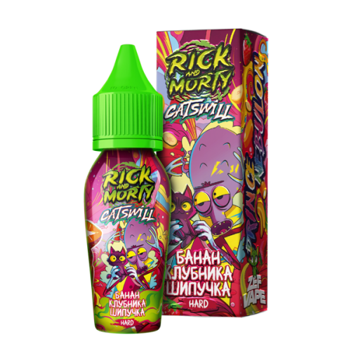 Клубника банан 60мг RICK AND MORTY & CATSWILL SALT 30мл Жидкость