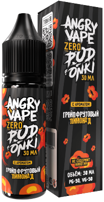 Жидкость для ЭСДН Angry Vape X PODONKI Zero 30мл 0мг Грейпфрутовый лимонад