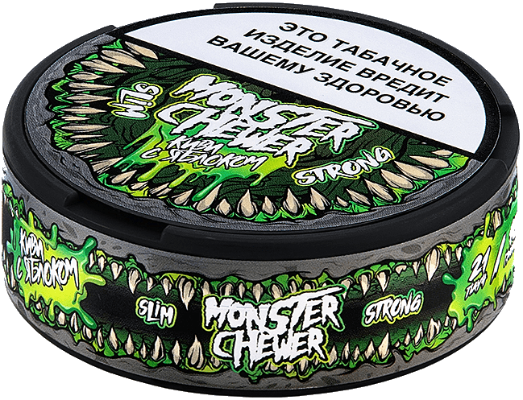Жевательный табак MONSTER CHEWER 10гр SLIM Киви с Яблоком STRONG М