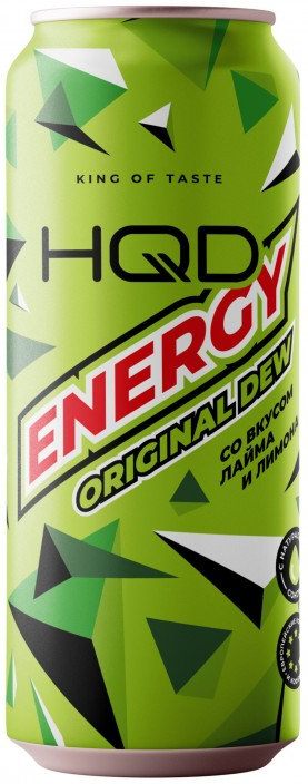 Энергетик "HQD", 0,45л, Ж/Б Original Dew