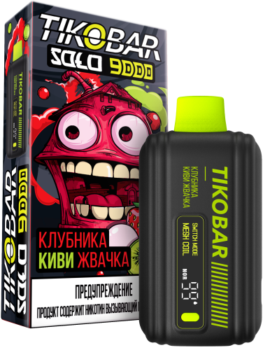 ЭСДН TIKOBAR 10000 2% Strawberry Kiwi Bubble Gum (Клубника Киви Жвачка)
