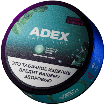 Жевательный табак ADEX CLICK 9гр. ДВОЙНАЯ МЯТА STRONG