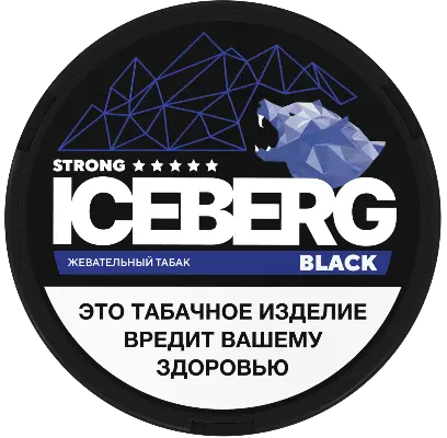 Жевательный табак ICEBERG BLACK 10гр SLIM Фруктовая жвачка STRONG М