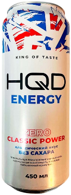 Энергетик "HQD", 0,45л, Ж/Б Zero