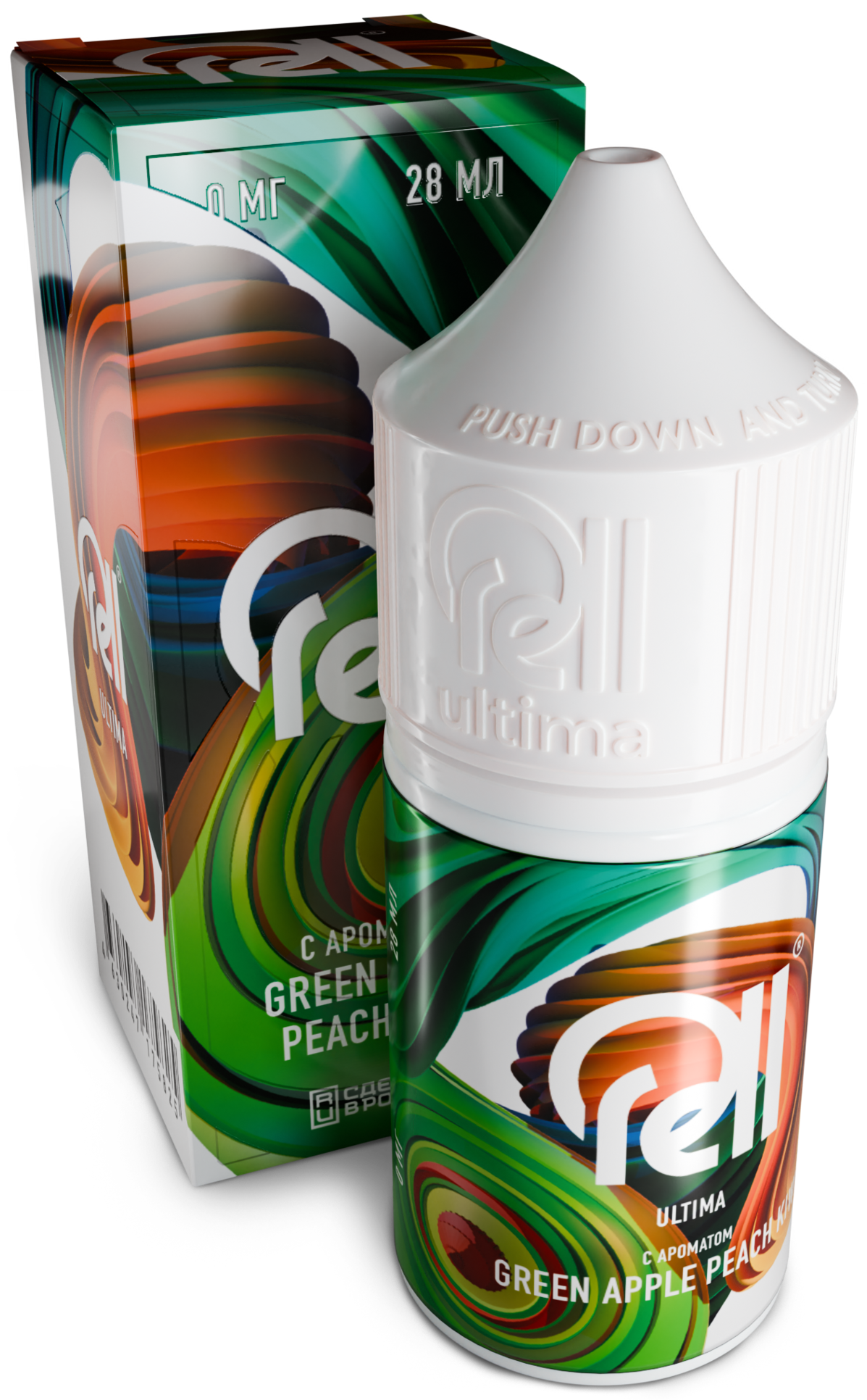 Жидкость для ЭСДН RELL ULTIMA 28мл 0мг Green Apple Peach Kiwi