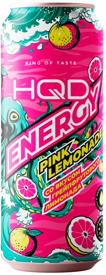 Энергетик "HQD", 0,45л, Ж/Б Pink Lemonade