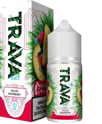 Жидкость для ЭСДН Trava SALT 30мл 20мг Melon Raspberry (Малина-Дыня-Лёд) STRONG