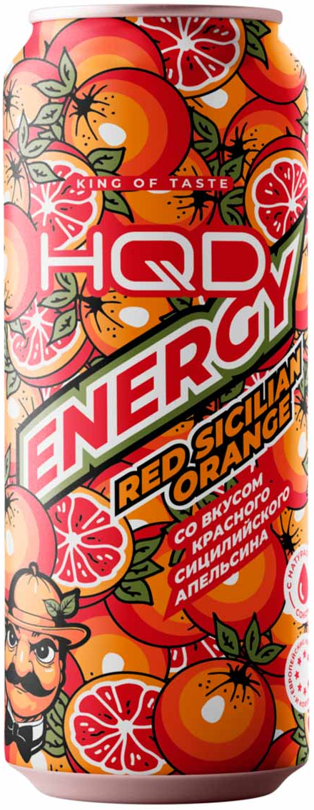 Энергетик "HQD", 0,45л, Ж/Б Red Sicilian Orange