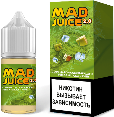 Жидкость для ЭСДН Mad juice SALT 30мл 20мг Освежающий микс яблоко и киви