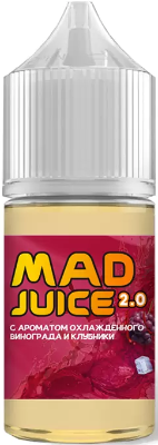 Жидкость для ЭСДН Mad juice SALT 30мл 20мг Охлаждённый Виноград с Клубникой