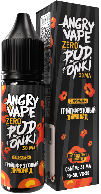 Жидкость для ЭСДН Angry Vape X PODONKI Zero 30мл 0мг Грейпфрутовый лимонад