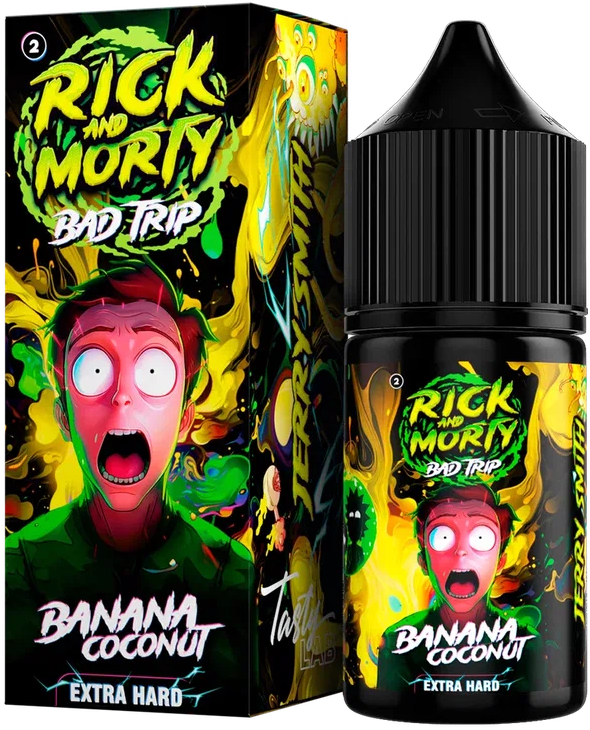 Банан Кокос 20мг Hard RICK AND MORTY BAD TRIP SALT 30мл Жидкость
